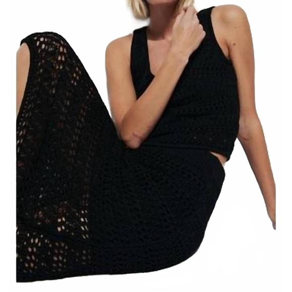 NEW NATION LTD driana crochet skirt in black - Picture 2 of 4